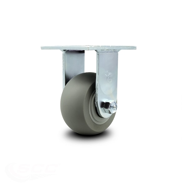 4 Inch Thermoplastic Rubber Wheel Rigid Caster with Ball Bearing